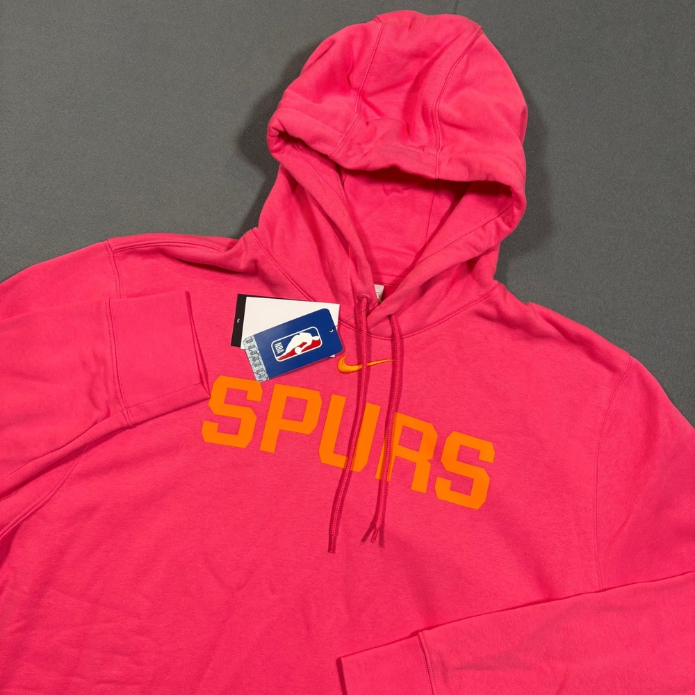 Nike San Antonio Spurs City Edition Club Hoodie Pink Orange XXL Tall